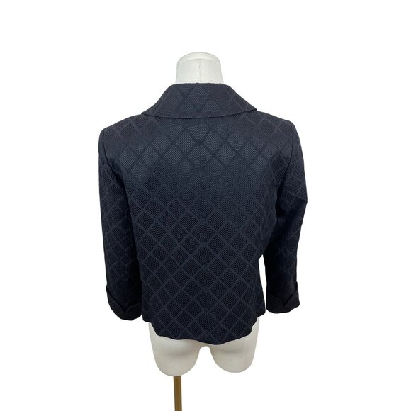 Tahari Arthur S. Levine Womens Black Diamond Blazer Textured JBSize 8 Long Sleev - Picture 3 of 8